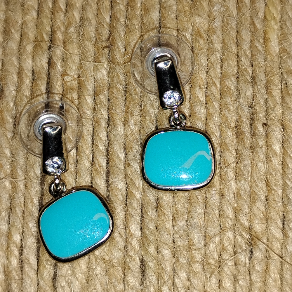 Source Unknown Turquoise and Silver Earrings